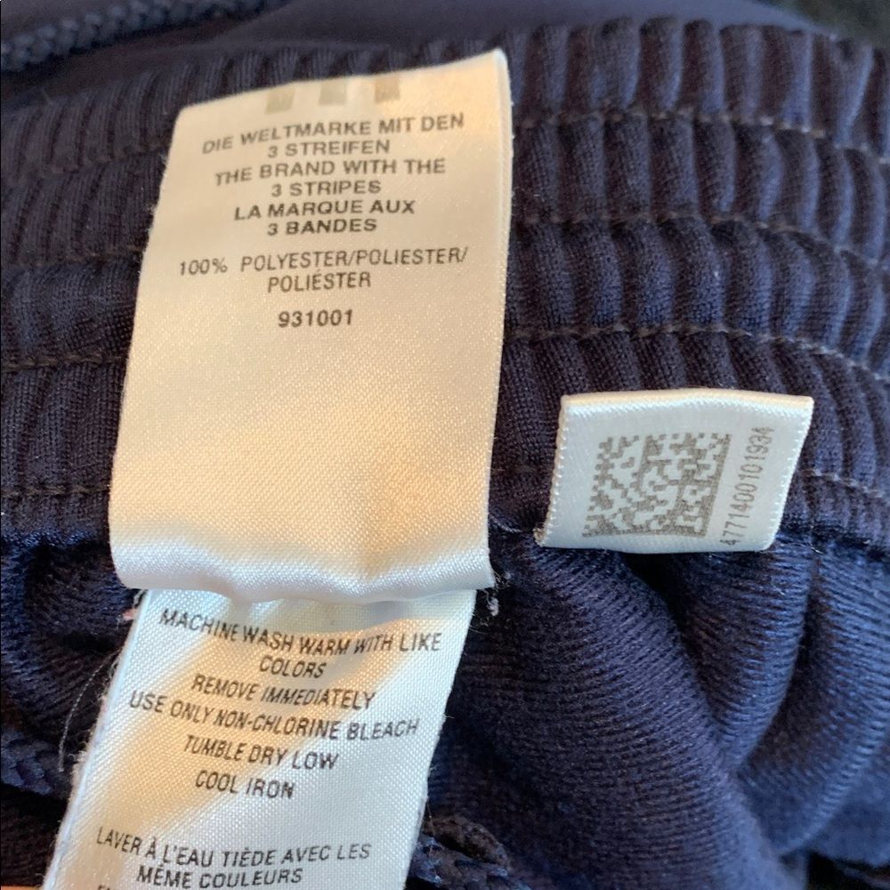 VINTAGE Y2K Adidas Men's Wide-Leg 3-Stripe Track Pants Navy Size Medium - Picture 11 of 11